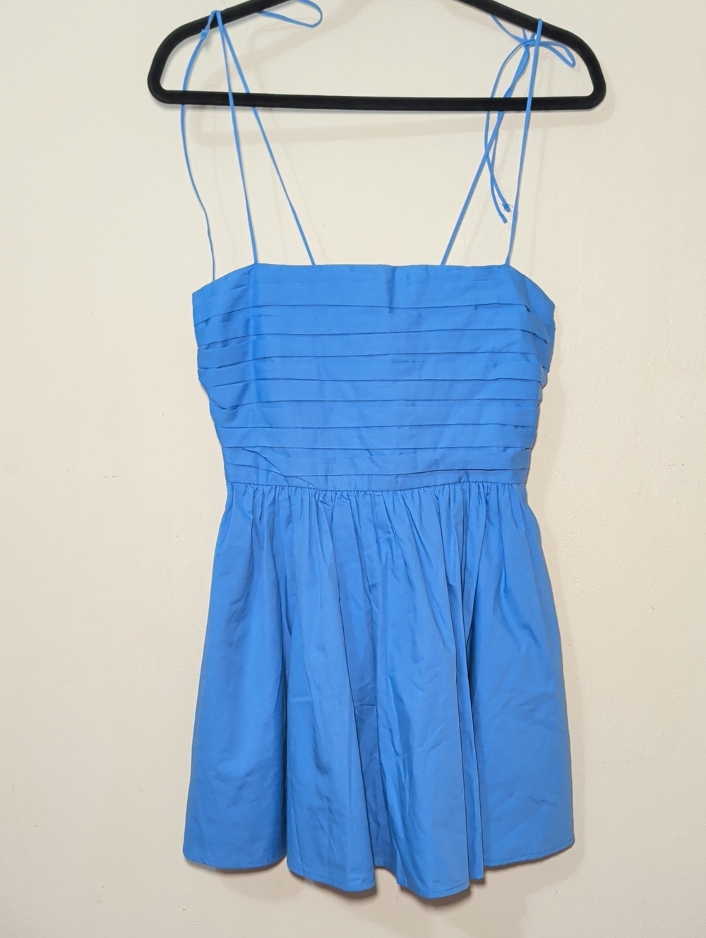 Abercrombie & Fitch Blue Tie Shoulder Strap Mini Dress Ruched Bust Women Size SP